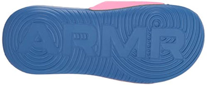 Under Armour Girls Ansa Fixed Strap Slide Sandal, (601) Pink Punk/Versa Blue/Versa Blue, 5 Big Kid