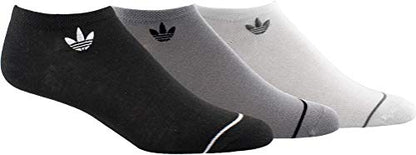 adidas Originals Women's Originals Superlite 3-Pack No Show, Black/Light Onix Grey/White, Medium