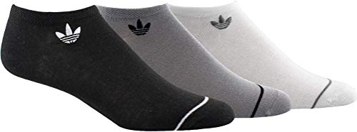 adidas Originals Women's Originals Superlite 3-Pack No Show, Black/Light Onix Grey/White, Medium