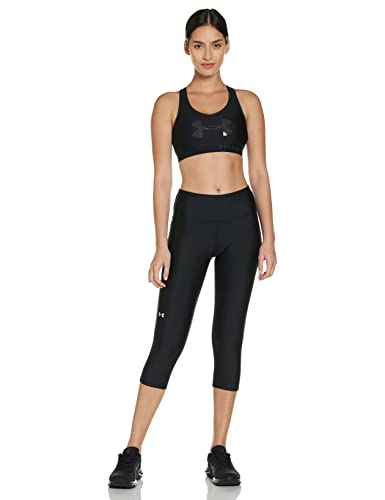 Under Armour Womens Heatgear Armour High No-slip Waistband Pocketed Capri , Black (001)/White , X-Large