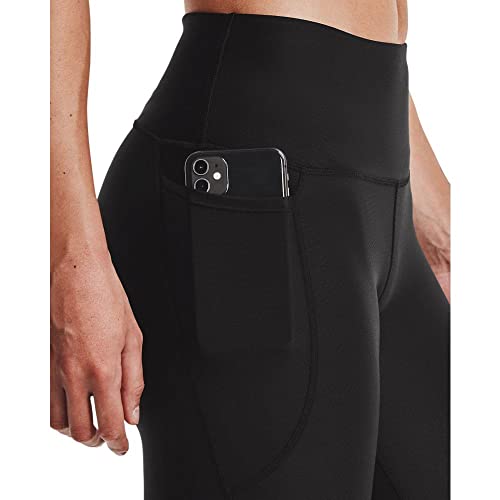 Under Armour womens Heatgear Armour High No-slip Waistband Ankle Leggings , Black (001)/White , Medium