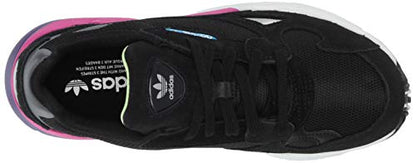 adidas Originals Women's Falcon Running Shoe, Black/Black/Shock Pink, 7 M US
