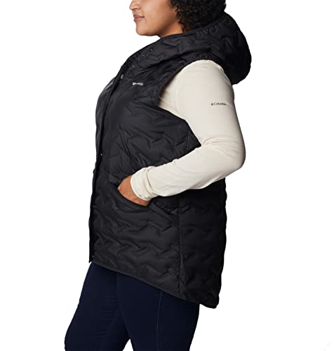 Columbia Women's Delta Ridge Hooded Vest, Black, 2X Plus