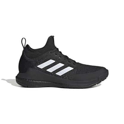 adidas Women's Crazyflight Mid Sneaker, Black/White/Carbon, 8