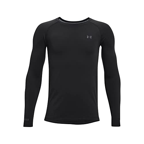 Under Armour Boys Packaged Base 2.0 Crew , (001) Black / / Pitch Gray , Medium