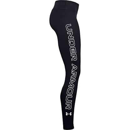 Under Armour Women's Favorite Wordmark Leggings , Black (001)/White , Large