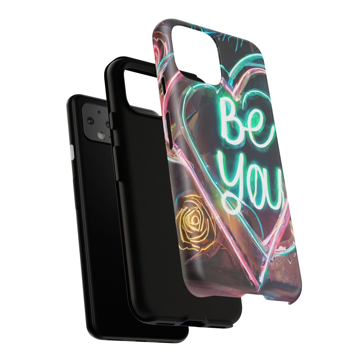 Be You Colorful Neon Heart Tough Phone Case