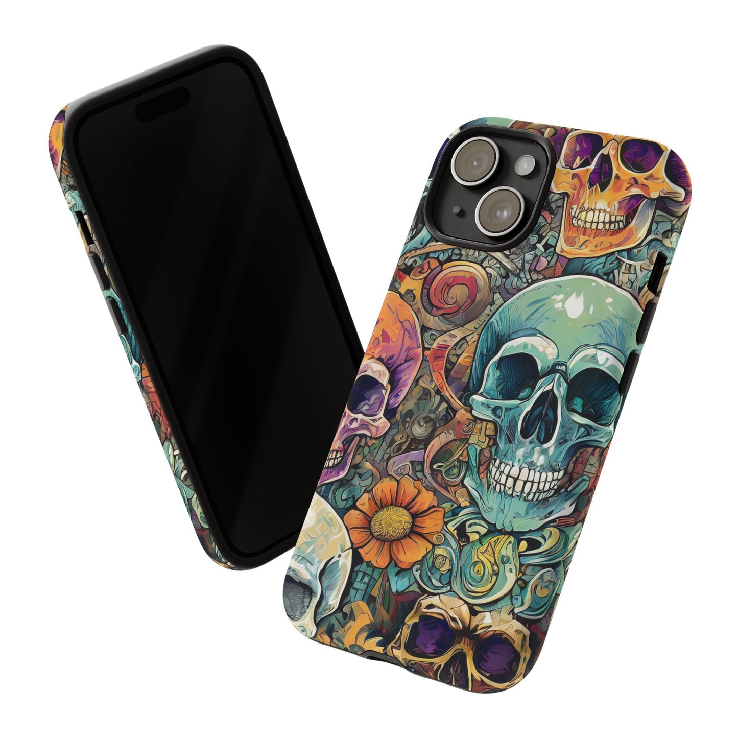 Artistic Skull Collage Tough Phone Case
