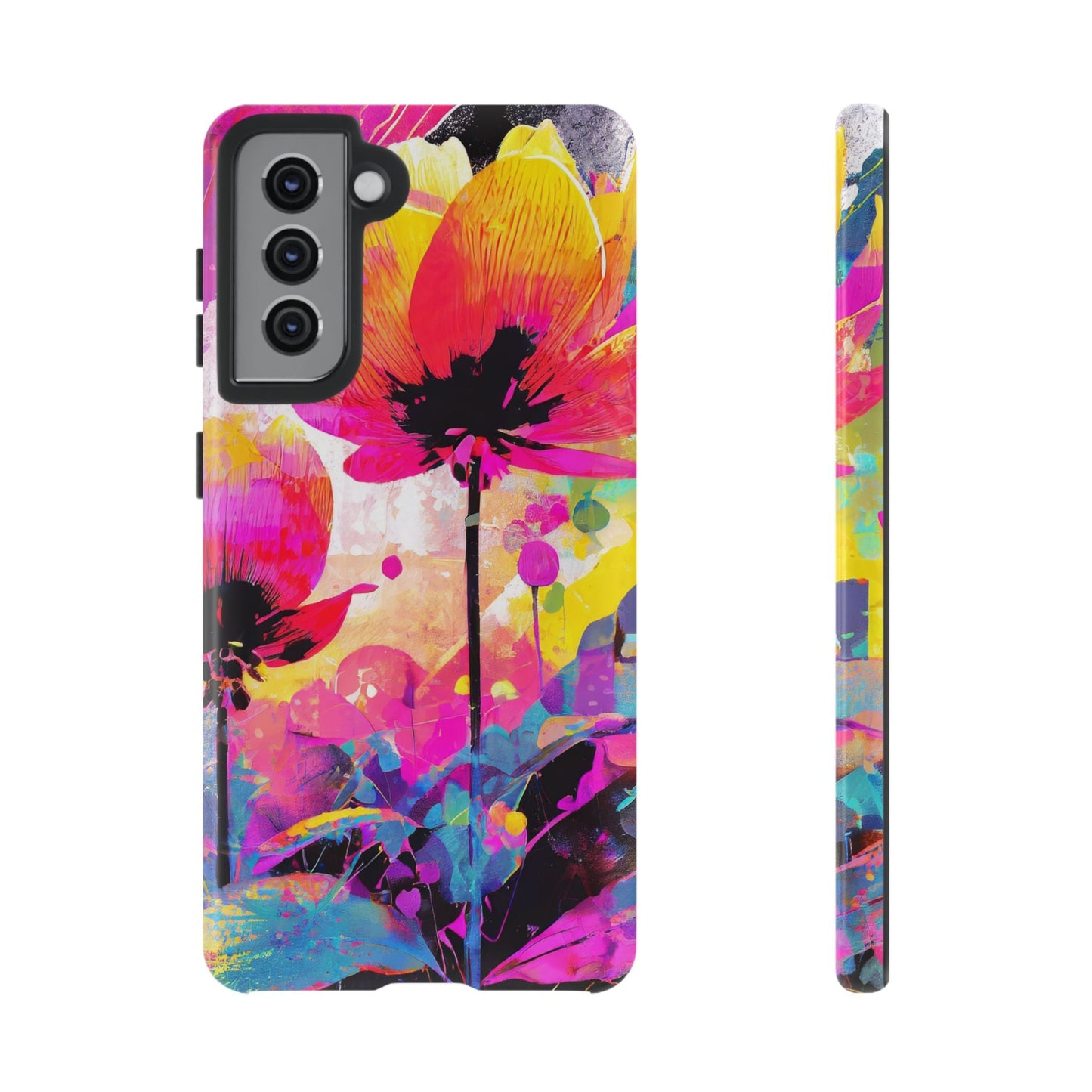Neon Floral Tough Phone Case