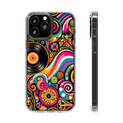 Colorful Vinyl Record Clear Phone Case