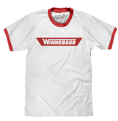 Winnebago RV Logo Ringer T-Shirt - White and Red