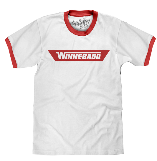Winnebago RV Logo Ringer T-Shirt - White and Red
