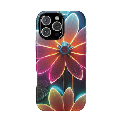 Vibrant Neon Flowers Tough Phone Case