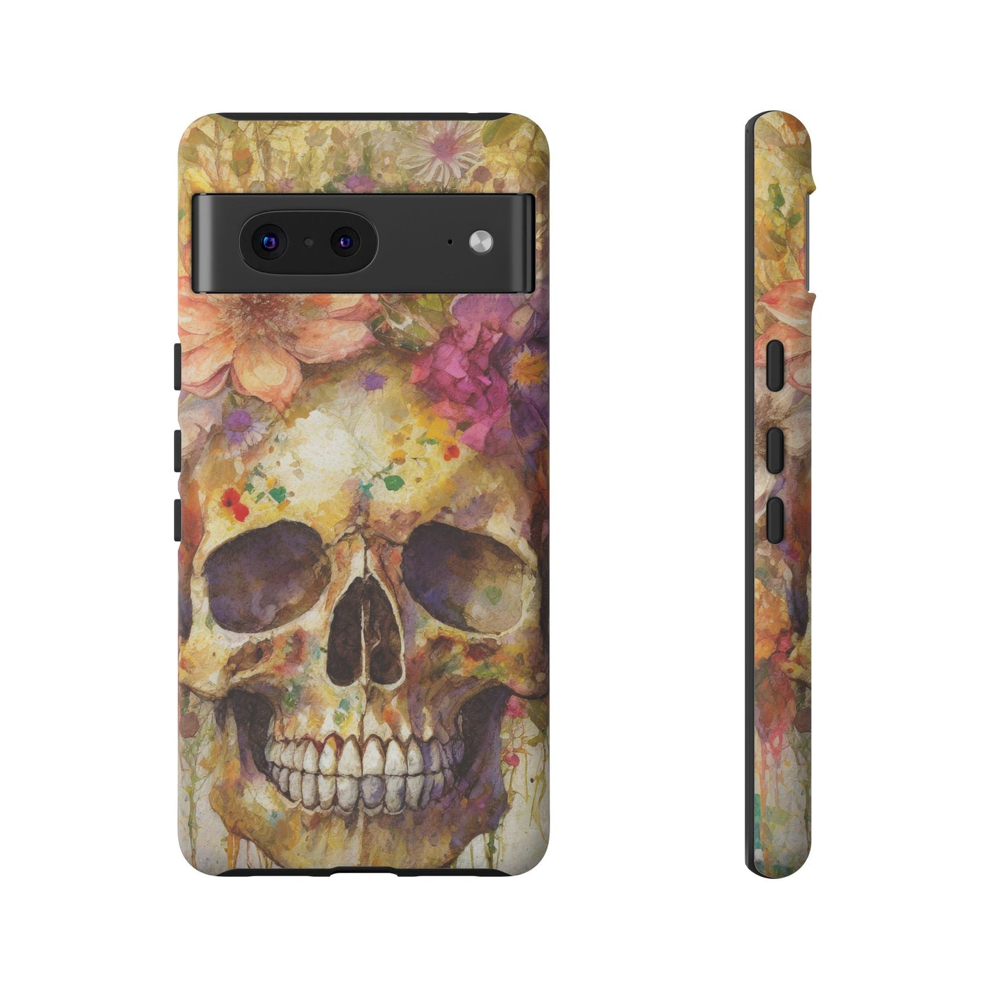 Unique Floral Skull Tough Phone Case