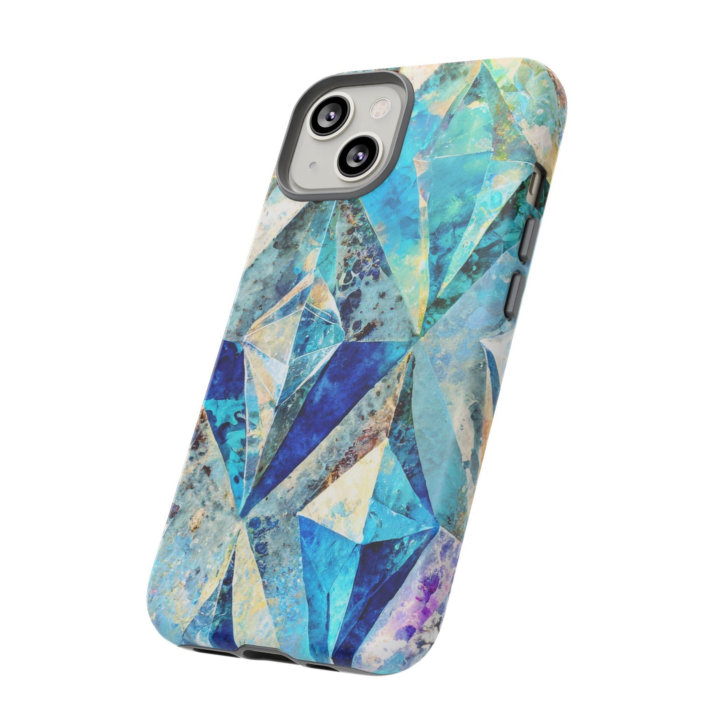 Diamond Blue Abstract Tough Phone Case