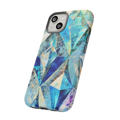 Diamond Blue Abstract Tough Phone Case
