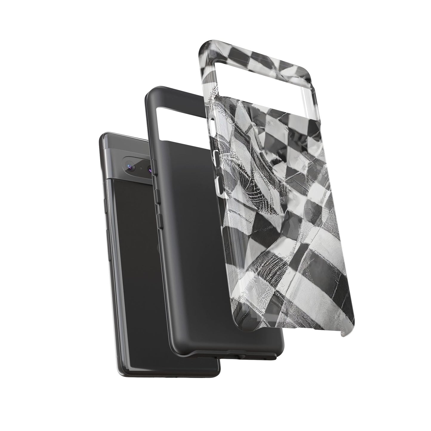 Abstract Checker Print Tough Phone Case