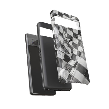 Abstract Checker Print Tough Phone Case