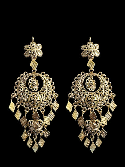 DER717 Inas gold plated chandbali ( READY TO SHIP )