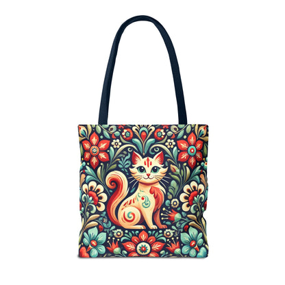 Orange Cat Folk Art Tote Bag