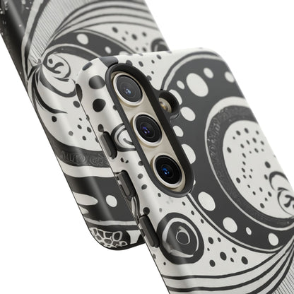 Artistic Black & White Swirl Tough Phone Case