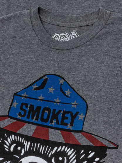 Patriotic Smokey Bear T-Shirt - Gray