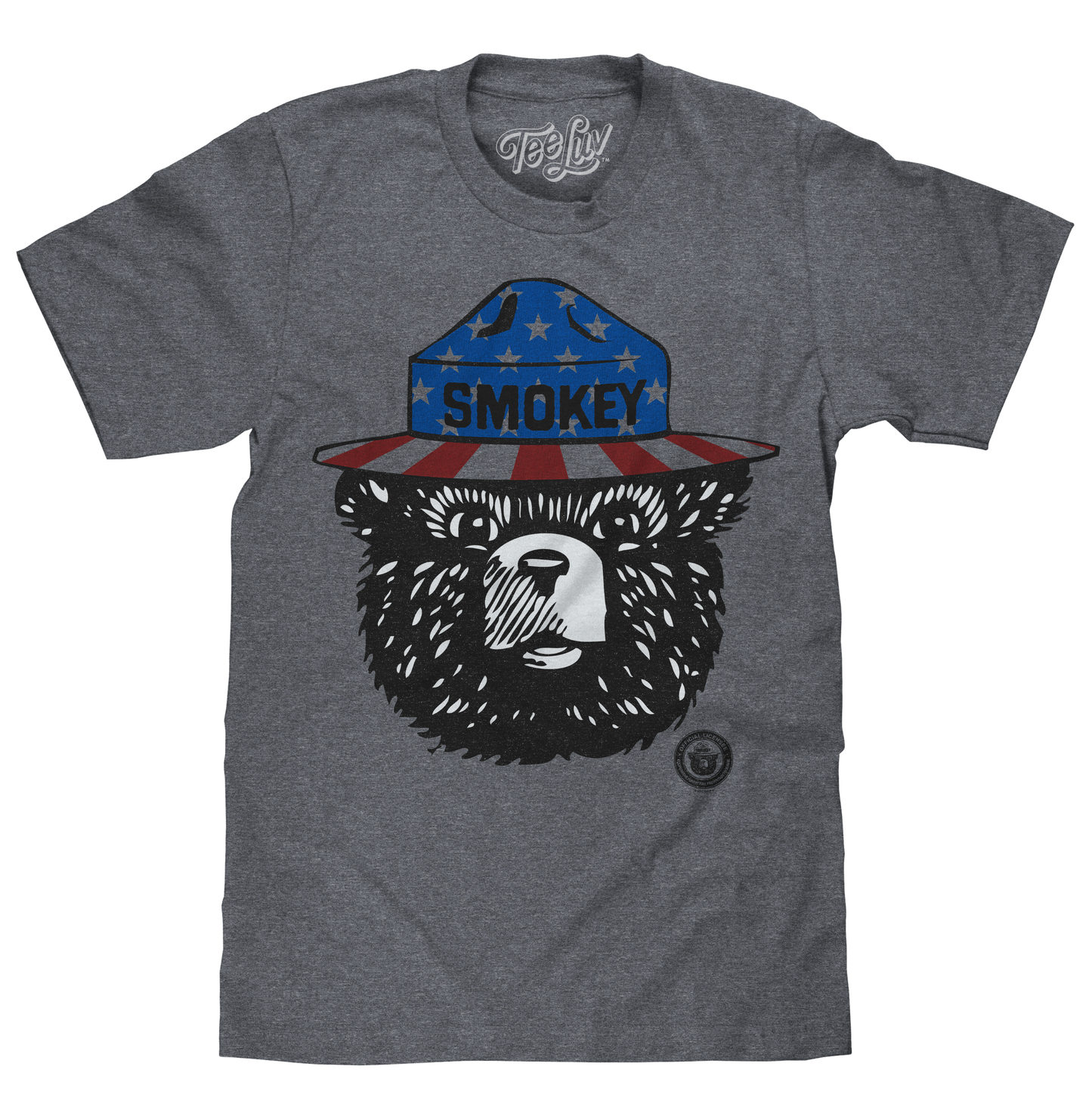 Patriotic Smokey Bear T-Shirt - Gray