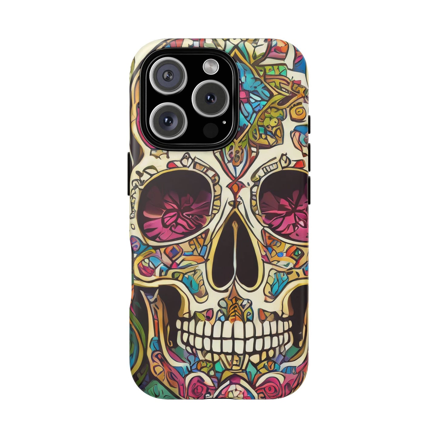 Colorful Sugar Skull Tough Phone Case