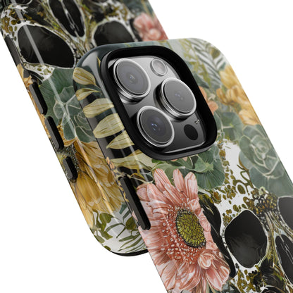 Floral Skull Tough Phone Case