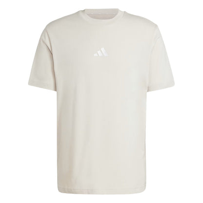adidas Men's Essentials Small Logo Single Jersey Tee - Beige / White