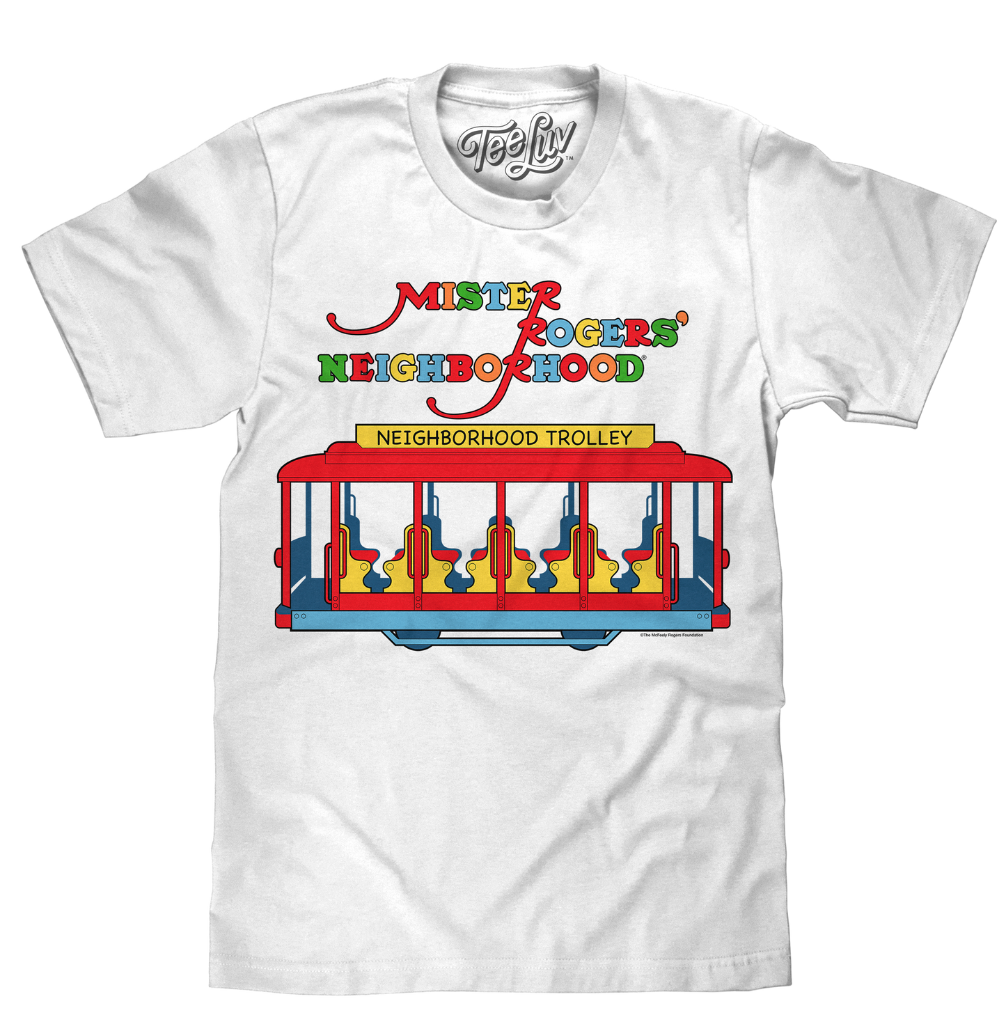 Mister Rogers' Neighborhood Trolley Logo T-Shirt - White