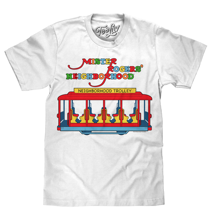 Mister Rogers' Neighborhood Trolley Logo T-Shirt - White