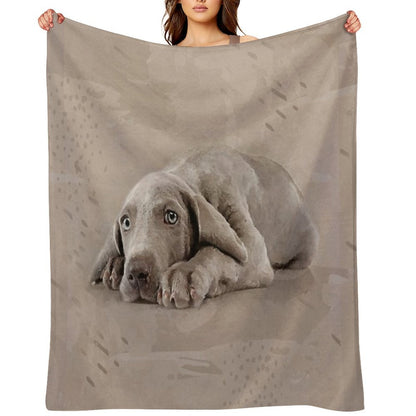Weimaraner Puppy Throw Blanket