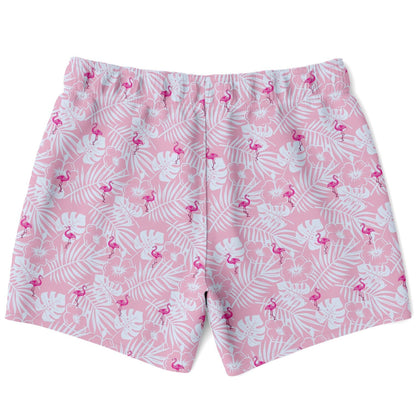 Rad Palm Party Like A Flock Star Pink Men's Swim Trunks
