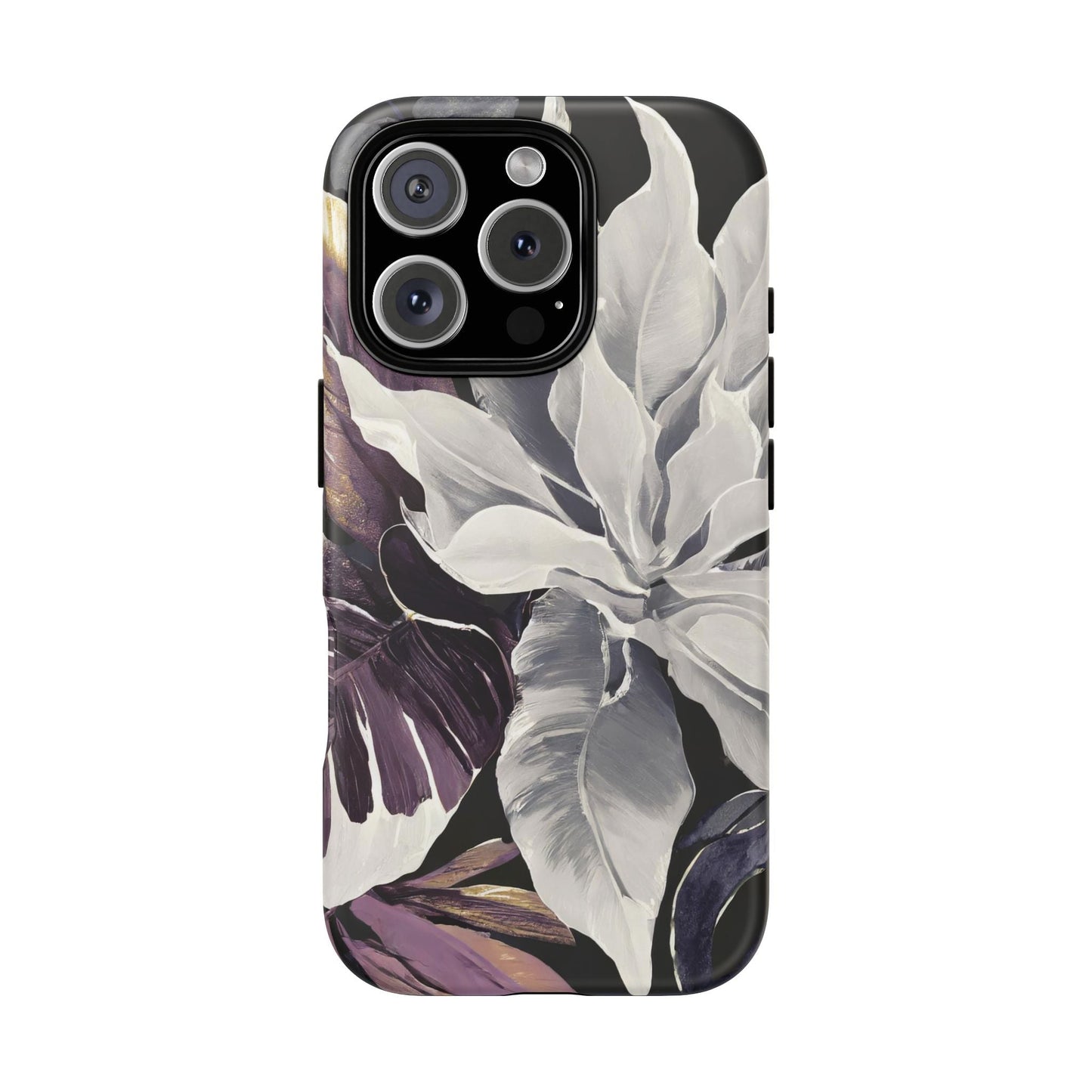 White & Plum Floral Tough Phone Case