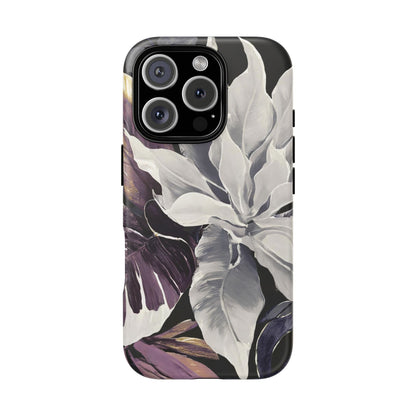 White & Plum Floral Tough Phone Case