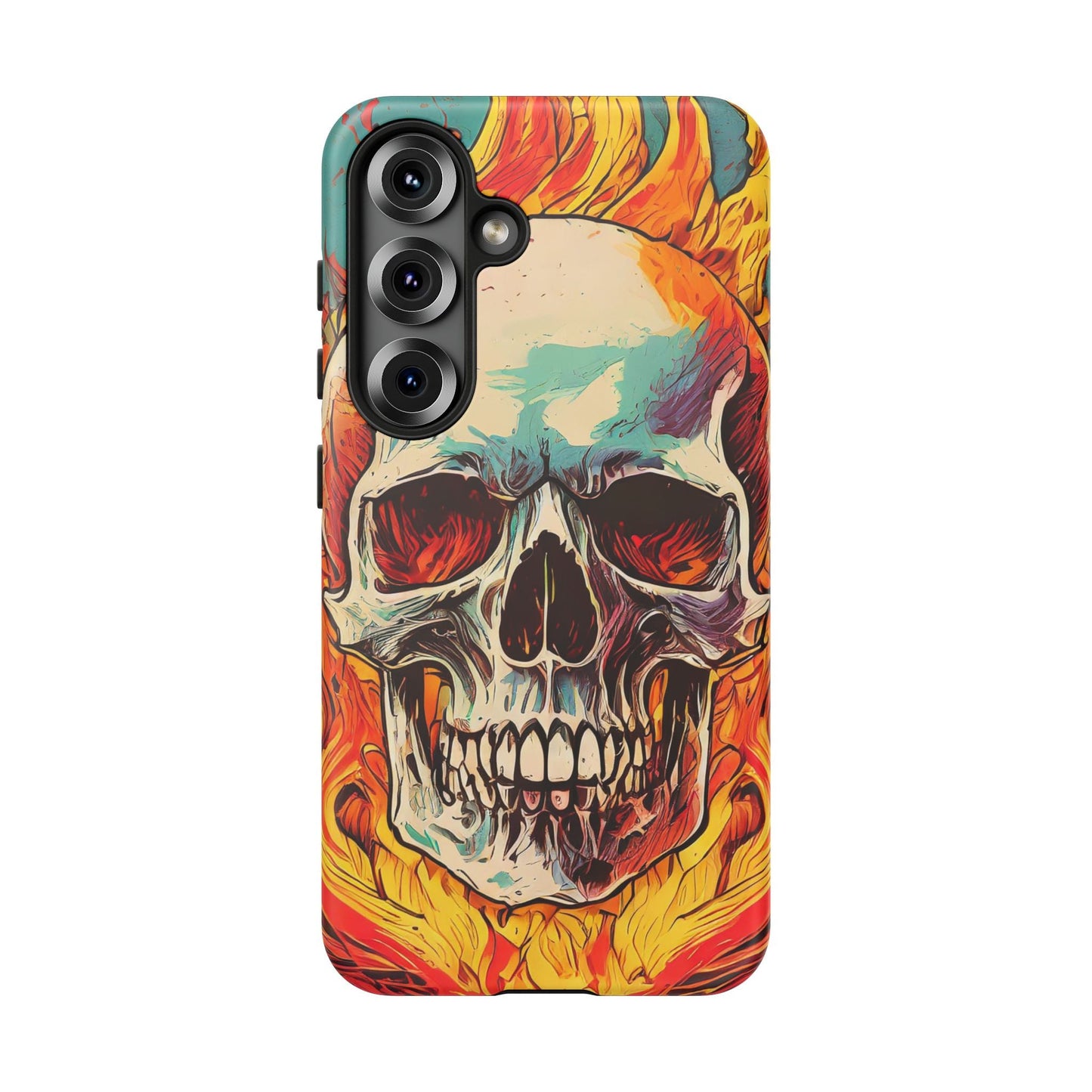 Flaming Skull Tough Phone Case