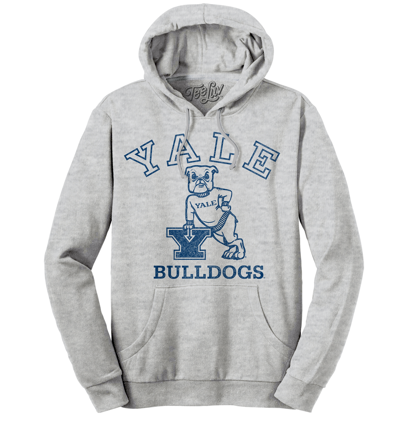 Yale Bulldog Pullover Hooded Sweatshirt - Gray