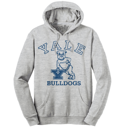 Yale Bulldog Pullover Hooded Sweatshirt - Gray