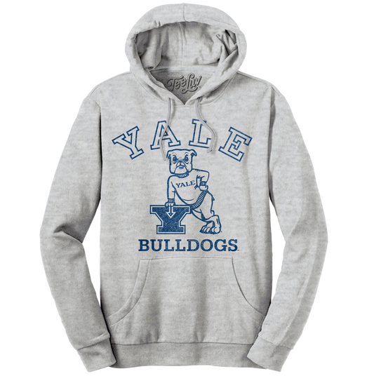 Yale Bulldog Pullover Hooded Sweatshirt - Gray