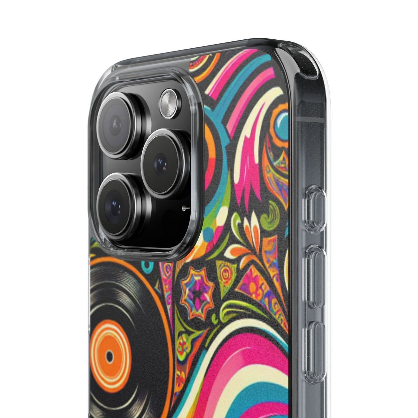 Colorful Vinyl Record Clear Phone Case