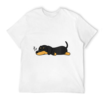 Womens Cute Nope Sleeping Dachshund Cool Nap Funny Wiener Dog Lover  Stretchy T-Shirt