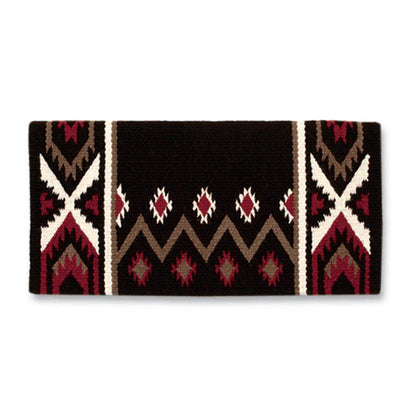 1431-7 Mayatex New Phoenix Wool Saddle Blanket 38in X 34in COFFEE RED CREAM