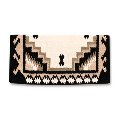 1438-4 Mayatex Haymaker Wool Blanket-38x34 BLACK CREAM SAND