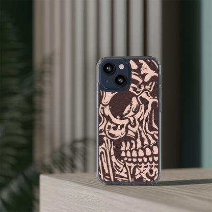 Gothic Abstract Skull Clear Phone Case