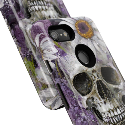 Plum Skull and Daisy Tough Phone Case