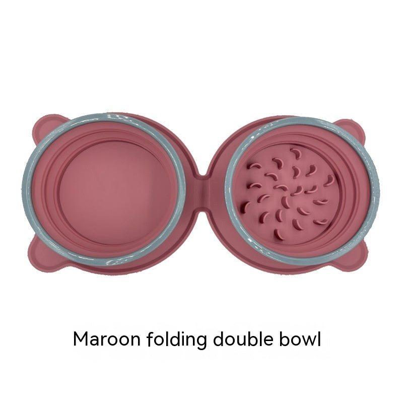 Foldable Silicone Double Food Bowls