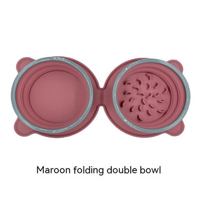Foldable Silicone Double Food Bowls