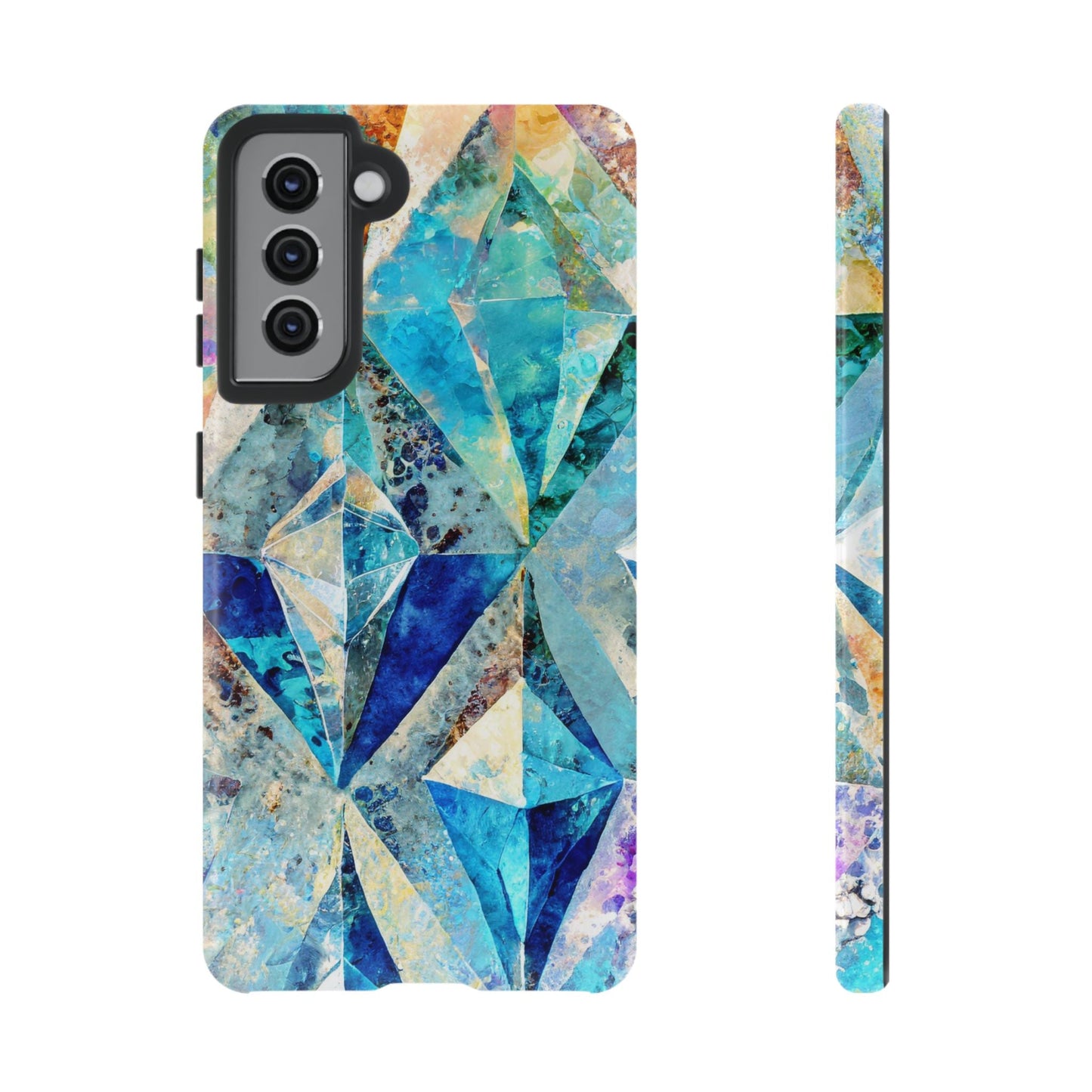 Diamond Blue Abstract Tough Phone Case