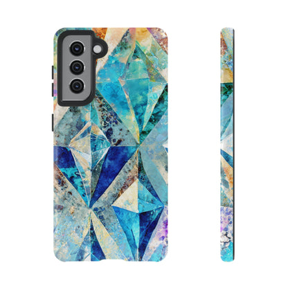 Diamond Blue Abstract Tough Phone Case